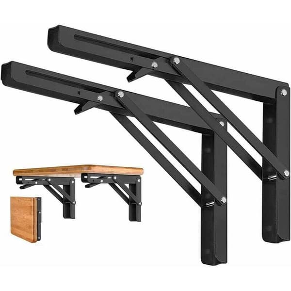 400 mm fällbar väggkonsol i rostfritt stål, 80 kg fällbart konsolstöd, flexibel design för små utrymmen - 176 lbs
