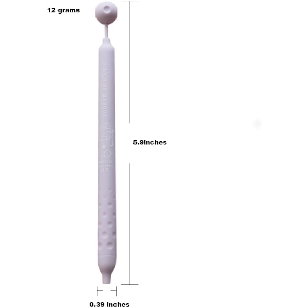 6-pack svarta bläckgelpennor, 0,5 mm fin spets, ST-kulla gelpenna, söt pennset, infällbara gelpennor