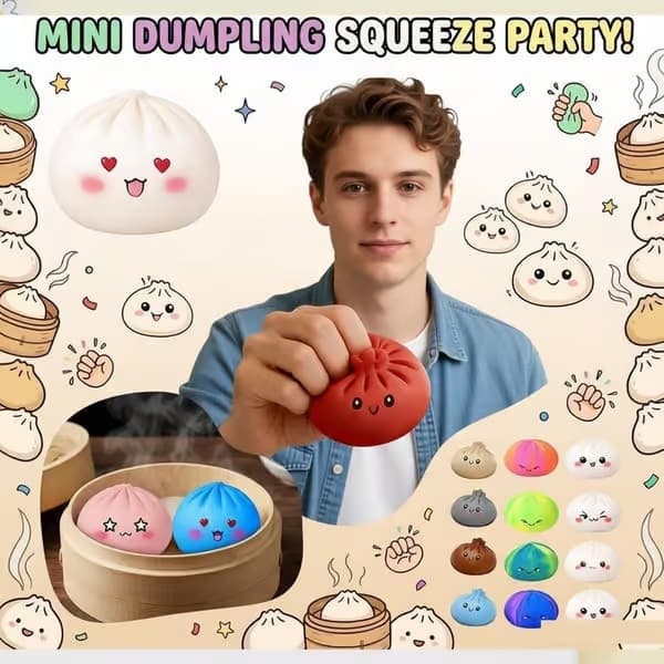 Sensorisk legetøj 25-pak Dumpling Squishy sæt, bløde stressbolde klemmelegetøj, Fidget stressaflastningssæt bolde glimmer isost, opbevaringsdamper