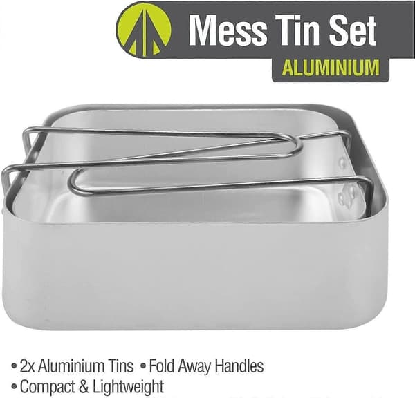 Sæt med 2 Nesting Aluminium Madkasser til Camping & Madlavning