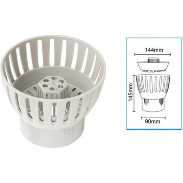 ABS plast Koi dam drenering for effektiv vannkontroll og enkelt vedlikehold, egnet for 50/75/90/110 mm rør, hvit