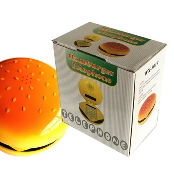 Sjove gadgets Emulational Hamburger Telefon Kablet Telefon Cheeseburger Telefon til Hjemmekontor Hotel Dekoration Den bedste gave til jul