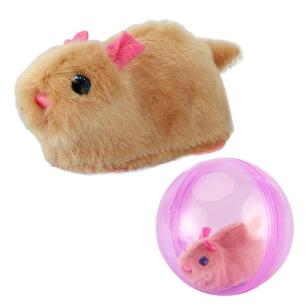 Hamster Løbehjul Legetøj Sjovt Småbørn Krybende Rullekugle Rullende Kat Driller Legetøj pink ball Little Brown Mouse