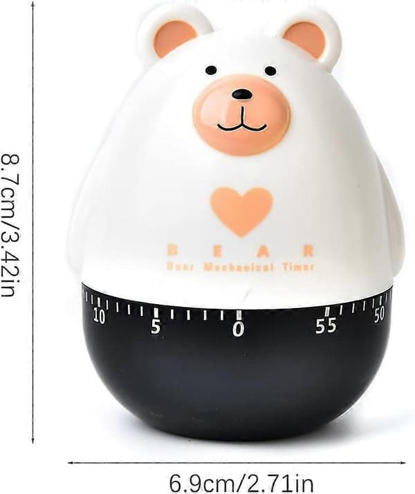 Kjøkkentimer, 60 Minutter Kjøkkentimer Søte Tegneserie Dyr Timer for Barn Håndtere Tid, Baking og Koking Egg Timer Nedtelling Matlagingstilbehør