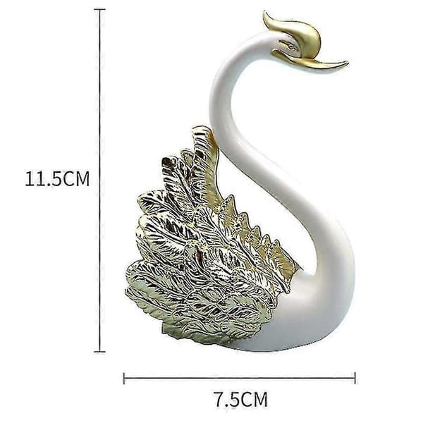 2 stycken Svan Ornament Figurer, bröllop Juldekoration A