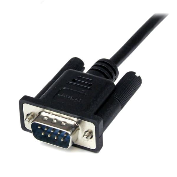 RS232 seriekabel - 1m - DB9 han/hun - Al-Mylar afskærmning - PC filoverførsel - Sort