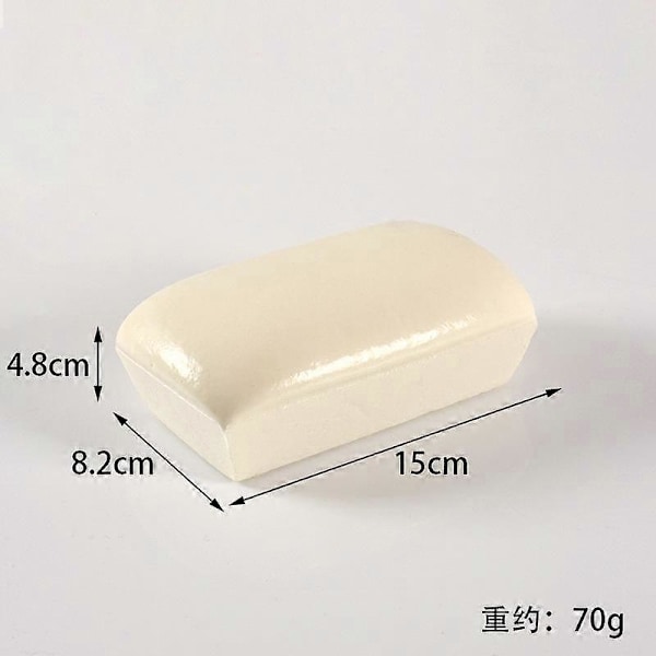 Klebrig Brød Squishy, Klebrig Toast Squishy, Toast Skivet Brød Stressleke white rectangular