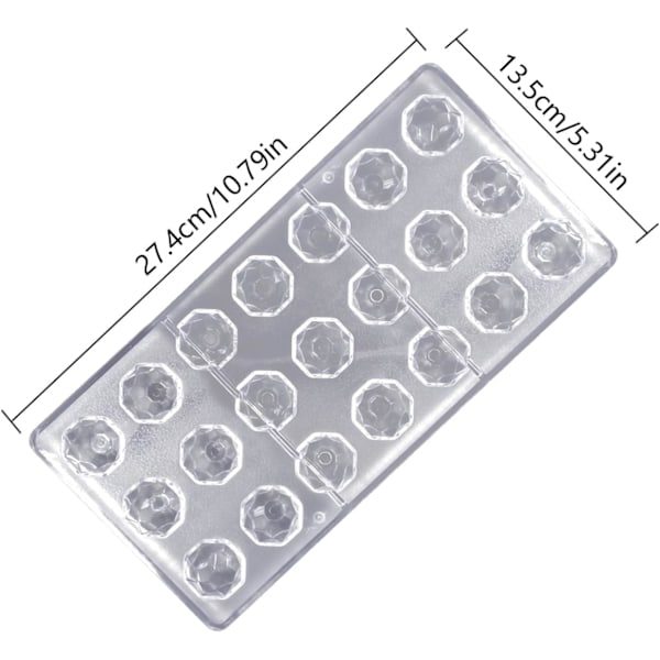 stk. Chokoladeform, Polykarbonat Chokoladeform, 3D Transparent Polykarbonat Chokoladeform