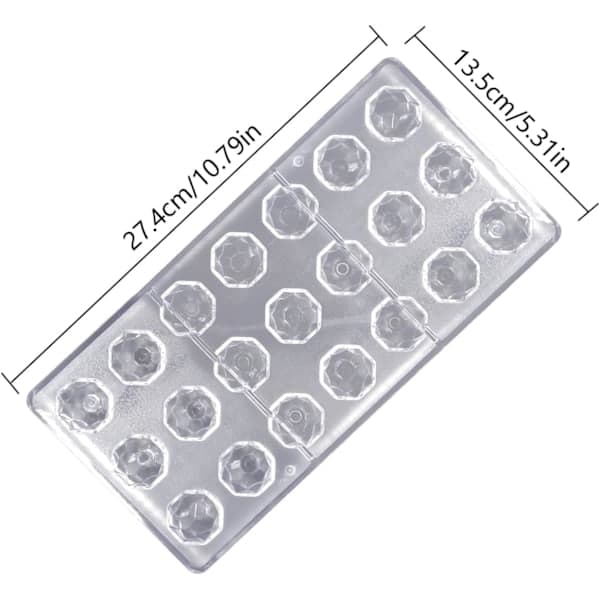 stk. Sjokoladeform, Polykarbonat Sjokoladeform, 3D Transparent Polykarbonat Sjokoladeform