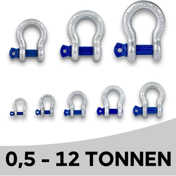 Böjd schackel 1 t Set med 2 galvaniserade stålbyglar 1 tons version