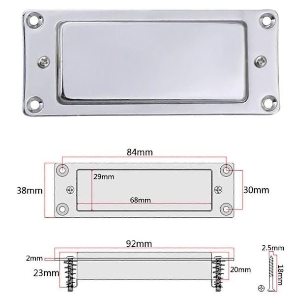 Mini Humbucker Pickup Kit Kompatibel med LP Elektrisk Guitar Hals Bro Coil Pick-up Forkromet