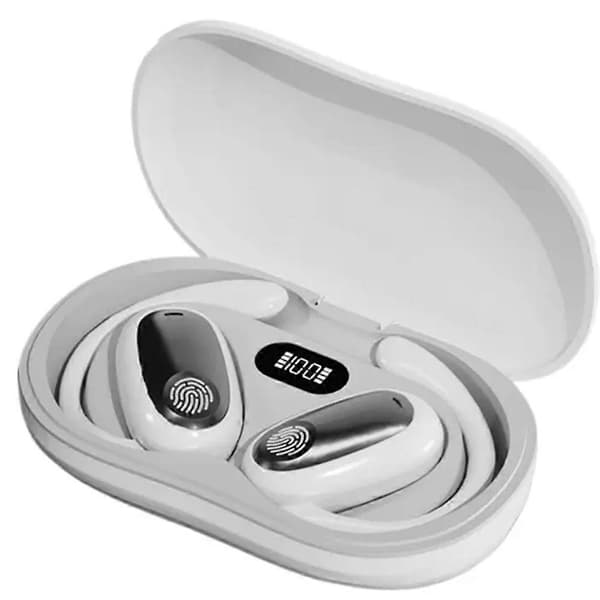 Sportiga Bluetooth-hörlurar med hängande öron, Bluetooth-headset som inte sitter i örat White