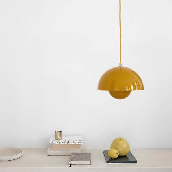 Modern Blomkruka Pendellampa Halvcirkelformad Restaurang Hängande Taklampa Inomhus Vardagsrum Bar Köksö Lampor Warm White 3000K Matte Black