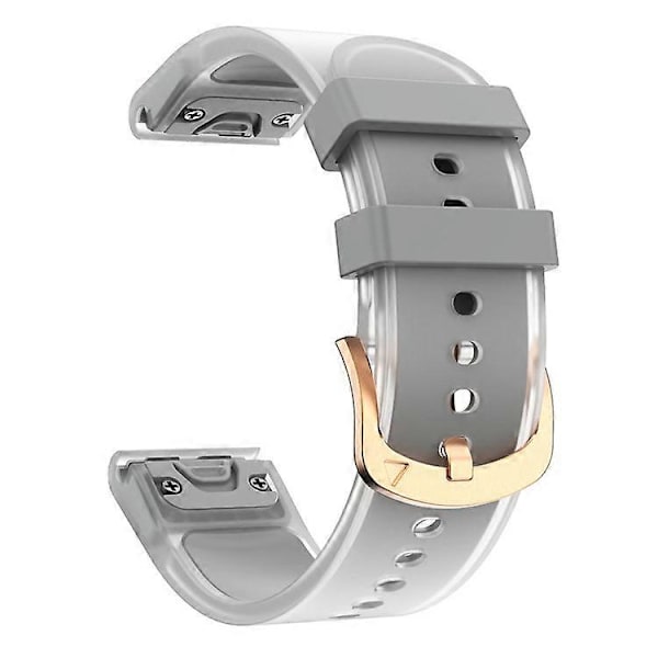 Kompatibel med Garmin Fenix 7S QuickFit 20mm Transparent Design Klockarmband Justerbart Silikonband Grey