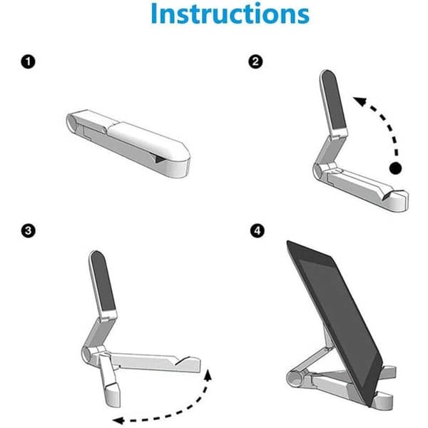Justerbar tabletstander til skrivebord, bærbar tabletholder til iPad, Samsung Galaxy og Kindle Fire-tablets, telefonholder til skrivebord til iPhone 16, 14