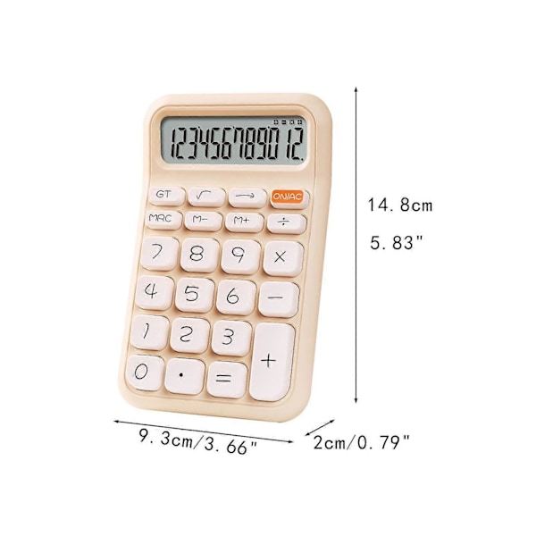 Bærbar mekanisk switch-lommeregner til grundlæggende numerisk beregning, robust beige Beige 14.8cmx9.3cmx2cm