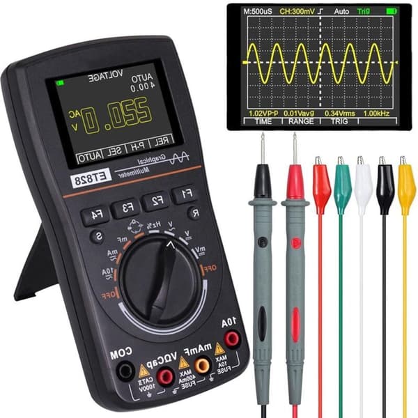 Professionel LED Multimeter Oscilloscope 2,4-tommer farveskærm ET828 Høj opløsning 2,5 Sampling Timer MSPS TEST Intelligent Digital