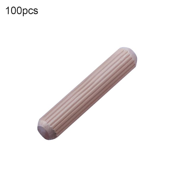 100 stk. 6/8/10 mm Tredybler Rillede Solid Konstruksjon Trebearbeiding Massivt Tre Fasfasede Runde Sporede Plugger for Håndverk Mengxi 8mm