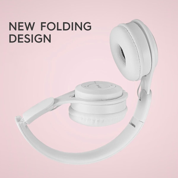 M6 Trådlösa Vikbara Hörlurar Macarons Tung Bas Bluetooth-kompatibla Spelhörlurar Pink
