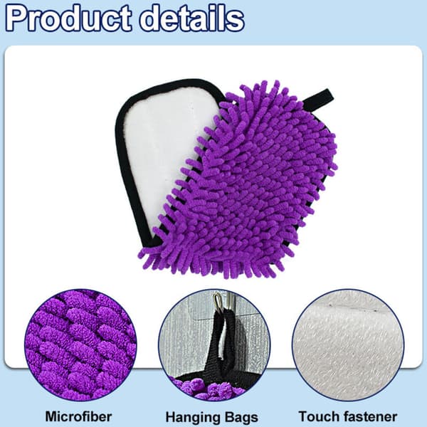 Sett med 3 gjenbrukbare erstatningsputer kompatible med Swiffer PowerMop, mikrofiberputer for Swiffer 15\" spraymopp