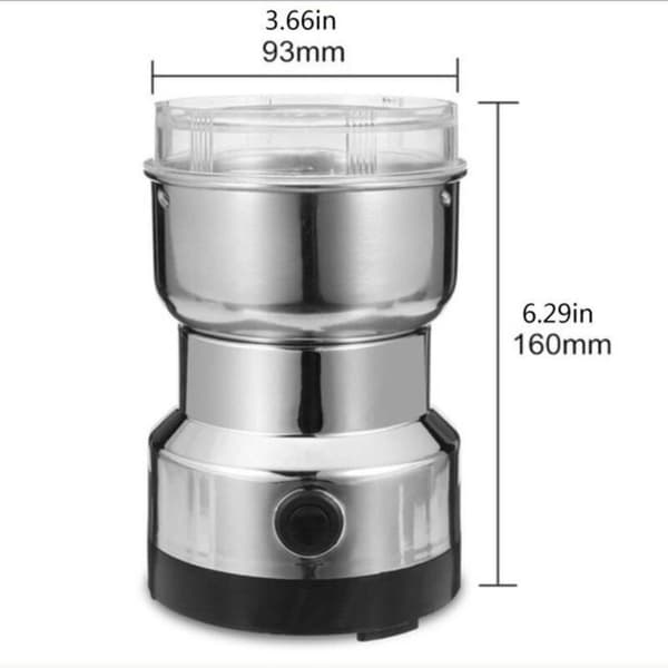 Elektrisk kaffekvern og blender for kaffebønner, linfrø og andre krydder - rustfritt stål 26@