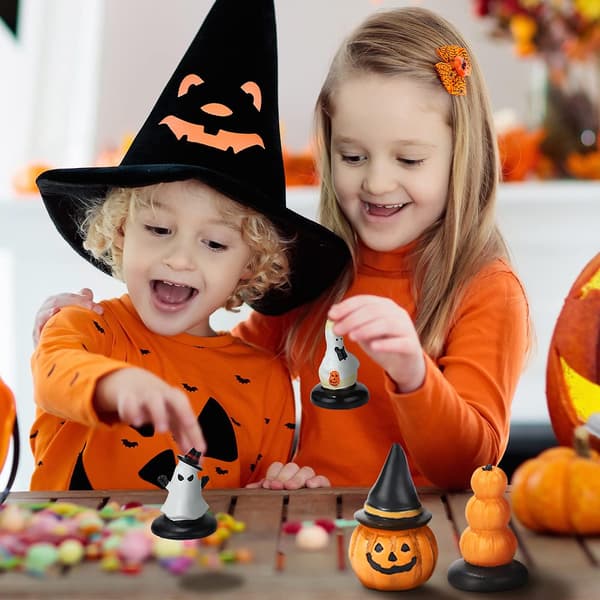2025 3-pak Halloween Mini Græskar Statue Mini Resin Græskar Spøgelse Ornament Eventyr Halloween