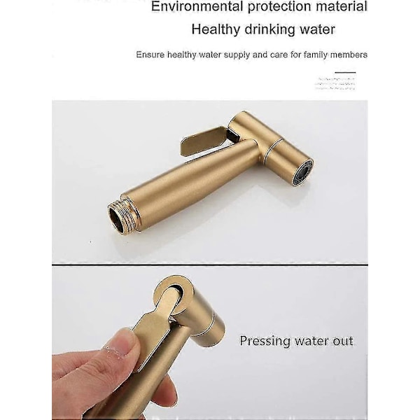 Toilet Bidet Sprayer i rustfrit stål, Bidet Sprayer Kit, Vandhane Sprayer Shattaf Toilet Sprayer (guld) A