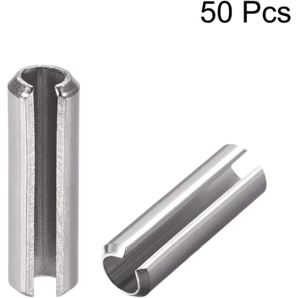 Fjederstift med slids - M5 x 12mm 304 Rustfrit Stål Split Fjeder Rullestifter Glat Overflade 50 stk
