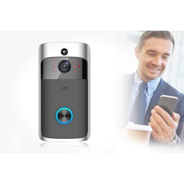 Trådlös video dörrklocka med rörelsesensor och wifi grå
