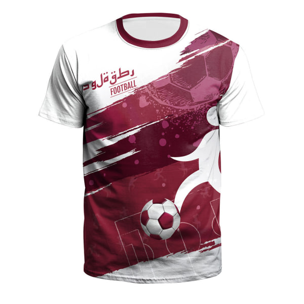 2024 Ny Qatar Fotbolls-VM Fans Hejar Tryckt Kortärmad T-shirt 2XL