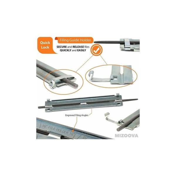 Kannettava yleiskäyttöinen moottorisahan teroitussarja, viilat 5/32\" (4 mm) / 3/16\" (4,8 mm) / 7/32\" (5,5 mm)