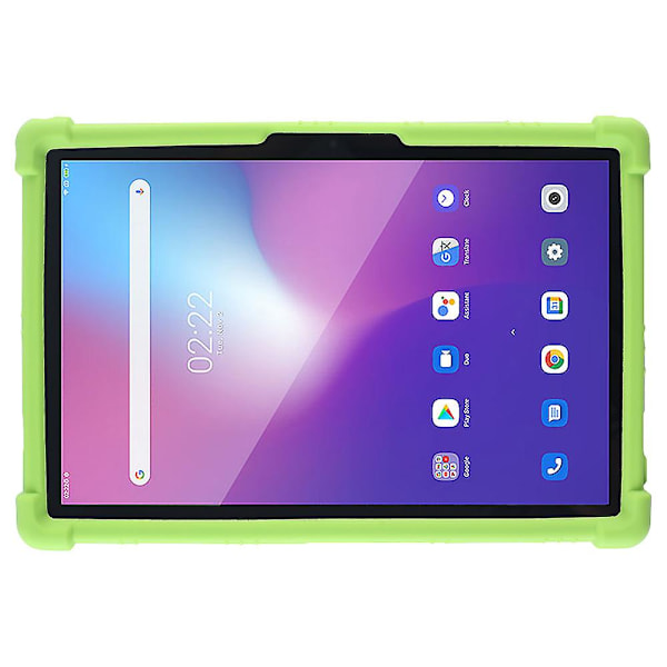Tablettikotelo Blackview Tab 12:lle, iskunkestävä silikoni+PC-suojakuori jalustalla Green