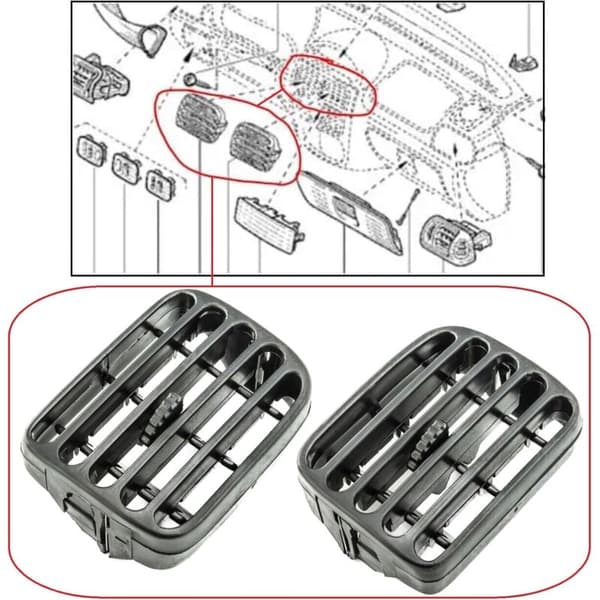 Luftventilgrill kompatibel med Renault Clio 2 (1998-2001)