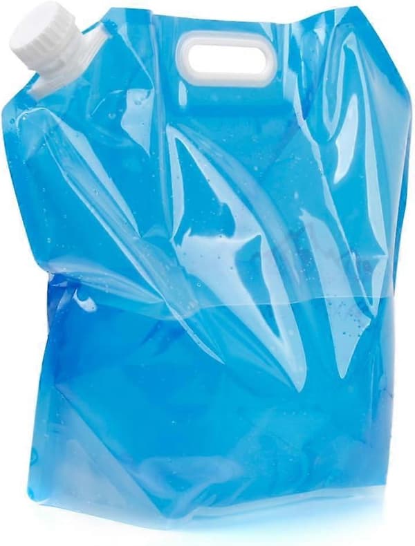 10L Foldbar Drikkevandsbeholder Opbevaringspose til Camping Vandreture Picnic BBQ Klar og Blå