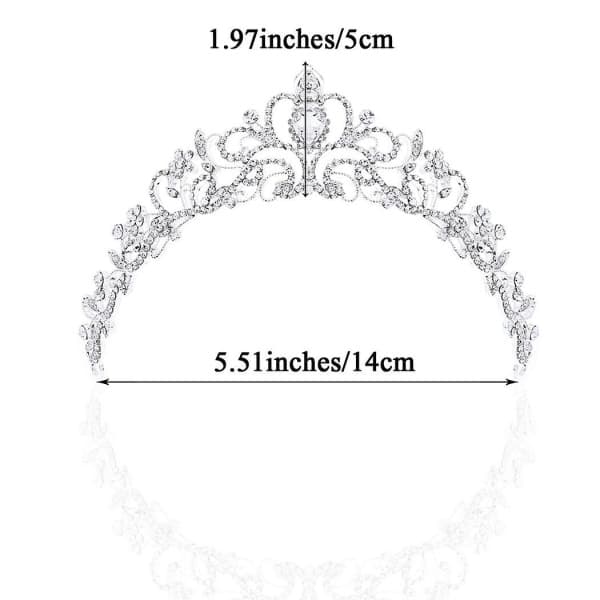 Krystall Tiara Sølv Krone Brude Prinsesse Rhinestone Hår Smykker Dekorasjon