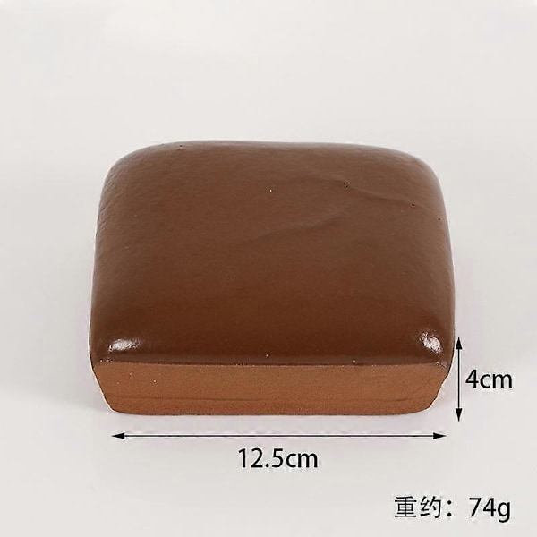 Klebrig Brød Squishy, Klebrig Toast Squishy, Toast Skivet Brød Stressleke coffee colour square