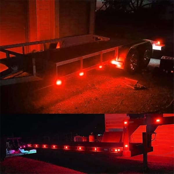 10X 2 LED sidemarkeringslys 12/24V LED trailer sidemarkeringslys 3000K advarselslys til lastbil autocamper campingvogn (rød)
