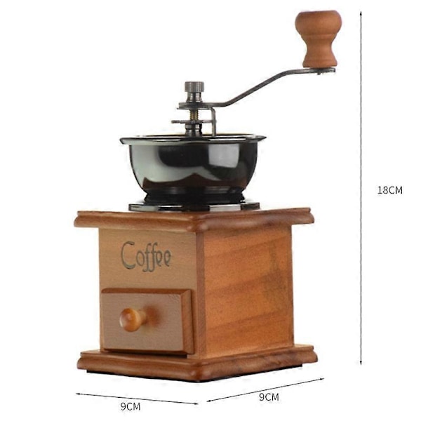 Retro Treboks Håndsveivet Keramisk Hjerte-Kvern Hånddrevet Kaffebønnekvern Kaffe