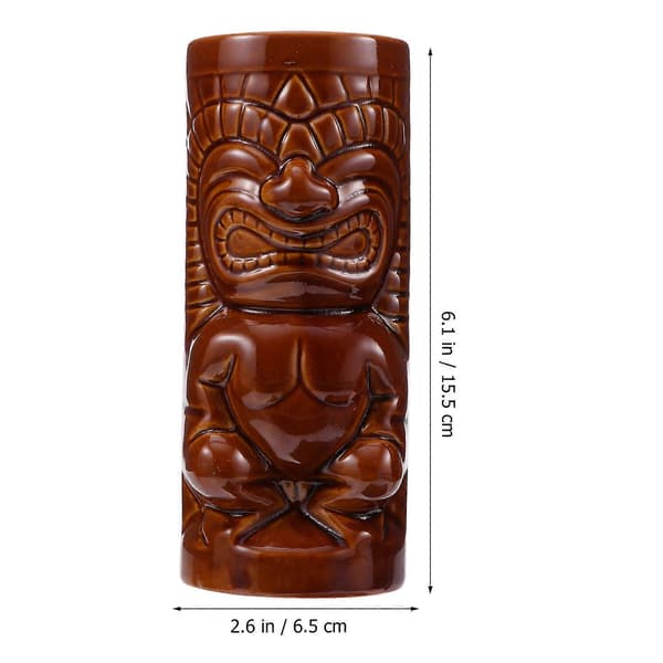 Tiki Cup Kreativ Keramisk Cocktailkopp for Oppbevaring 1 Stk Sikker Kaffefarge