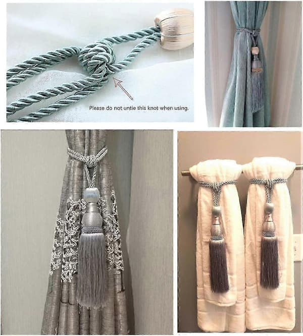 1 par kvast gardinbind Home Decor gardin kugle kvast reb spænde (guld)