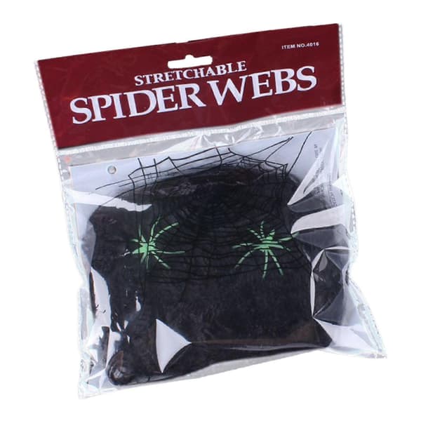 2025 Super Praktisk Edderkoppespind, Super Strækbart Spindelvæv, Halloween Edderkoppespind - 100 gram 100 edderkopper Black
