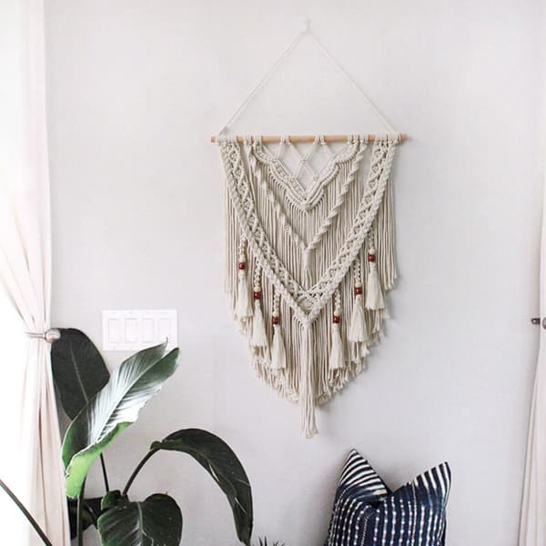 Makrame väggkonst, handvävd chic boho gobeläng, makrame väggbonad, handgjord makrame, bohemisk vävd gobeläng, boho gobeläng för inredning