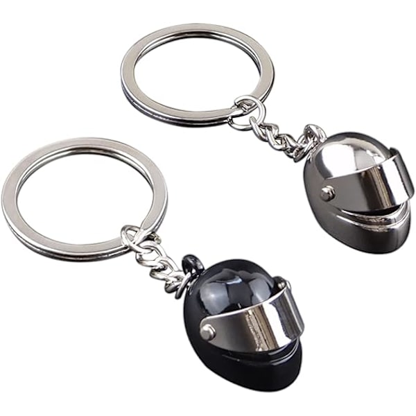 2 kypärän avaimenperää, luova metalliriipus, 3D-minikypärän avaimenperä, auton avainten koristetarvikkeet, unisex