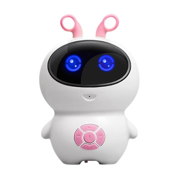 Lille hvid intelligent robot børneledsager robot synkron undervisning wifi internet tidlig uddannelse Little White (Pink)