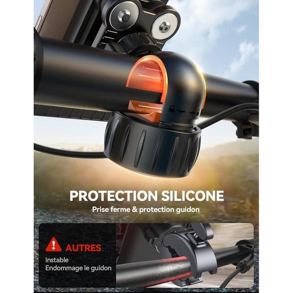 2025 Motorcykel Telefonholder [Nyeste Støddæmper] Universal Cykel Telefonholder, Anti-Vibration til iPhone 16/15/14 Pro Max