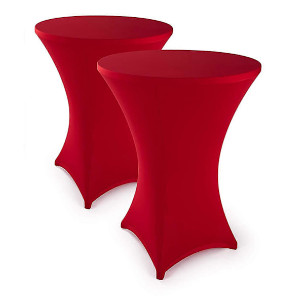 Strekkbartrekk for barbord for bistro bord spandex, forsterkning i fotområdet for bryllup rød Ø 80 - sett med 2