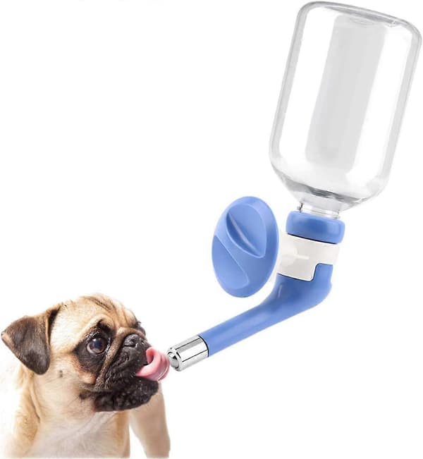 1 st Droppfri Vattendispenser för Husdjur, Hundkoja Bur Vattenflaska Drickskål för Husdjur kan Höjas