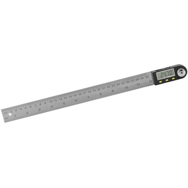 Elektronisk vinkelmåler i rustfritt stål 0-300 mm, digital goniometer, vinkelsøker, gjæringsmåler