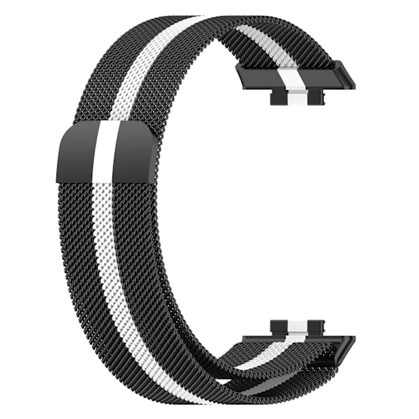 Til Huawei Watch Fit 2 rustfrit stål urrem Black White