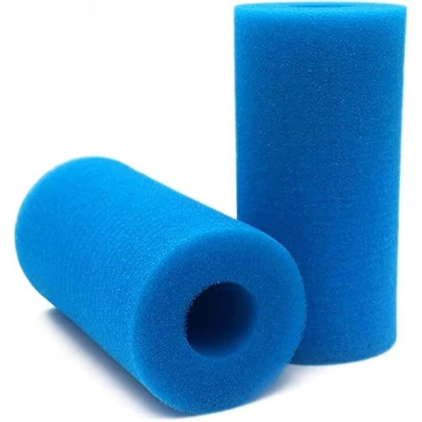 Pakke med 2 Type A filter Svamper, Skumbassengfilter, Gjenbrukbart Bassengfilter, Bassengfilterpatron, Blå